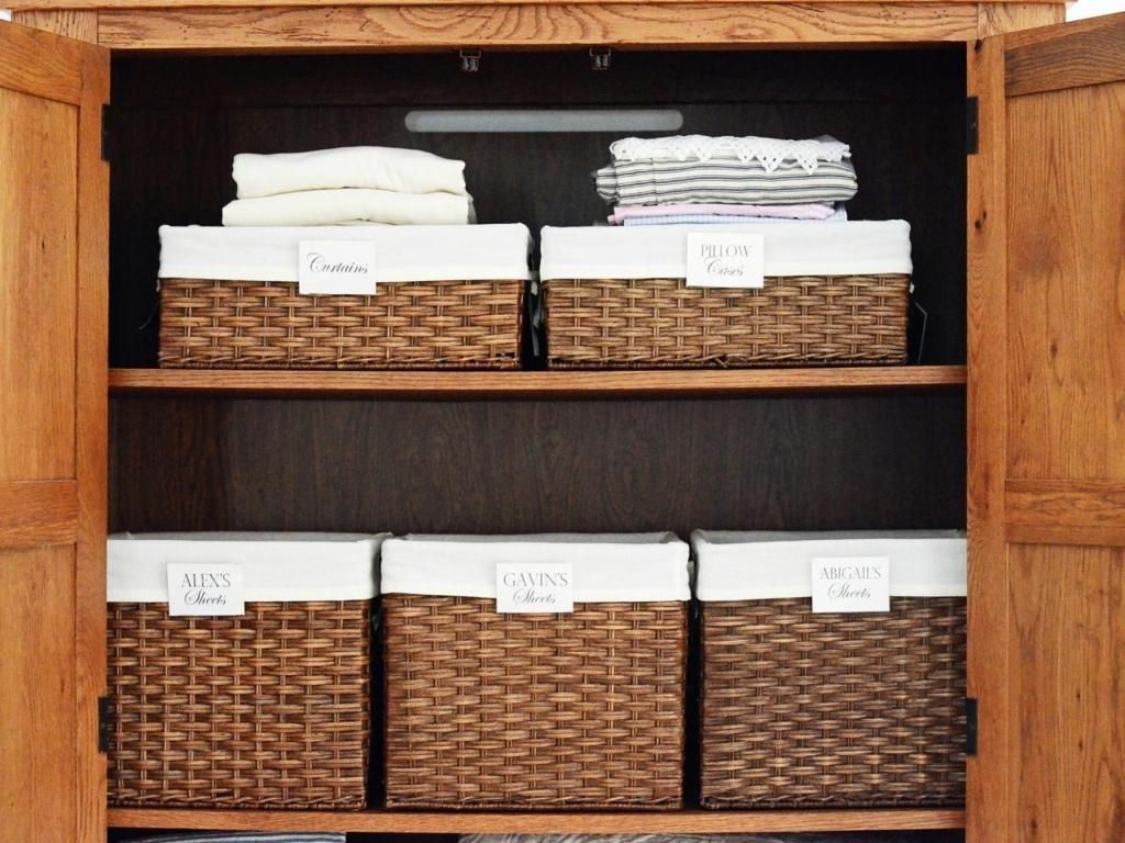 Image Of Storage Ideas Extraordinary Closet Storage Baskets Linen throughout size 1024 X 768