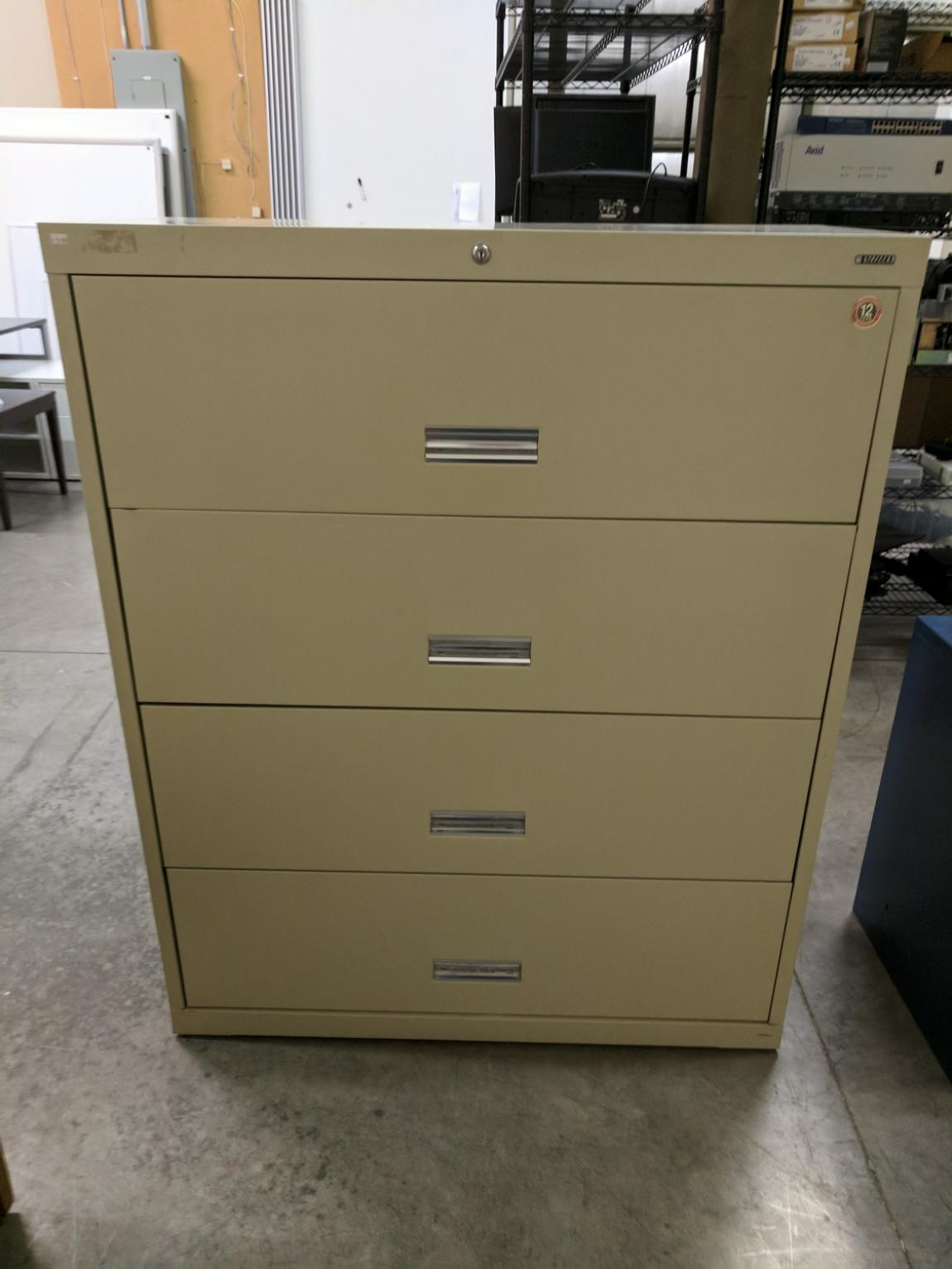 Images Anderson Hickey 4 Drawer Tan Lateral File Cabinet 42 Inch for dimensions 1150 X 1533