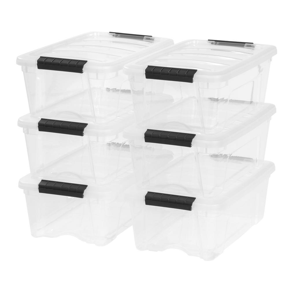 Iris 12 Qt Stack And Pull Storage Box In Clear Pack Of 6 100317 with regard to size 1000 X 1000