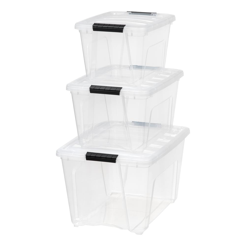 Iris 19 Qt 3175 Qt And 54 Qt Stack And Pull Storage Box In Clear regarding proportions 1000 X 1000