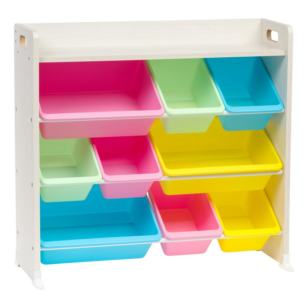 Iris 3 Tier Pastel Toy Storage Bin Rack With Shelf 596353 The Home with dimensions 1000 X 1000
