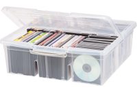 Iris 36 Qt Large Divided Media Storage Box In Clear 166200 The intended for sizing 1000 X 1000