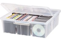 Iris 36 Qt Large Divided Media Storage Box In Clear 166200 The pertaining to sizing 1000 X 1000