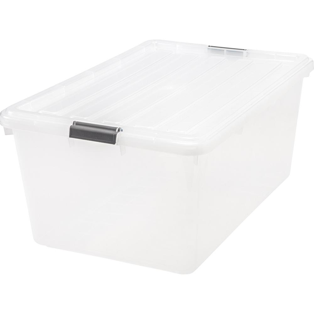 Iris 68 Qt Buckle Down Storage Box In Clear 5 Pack 585380 The throughout measurements 1000 X 1000