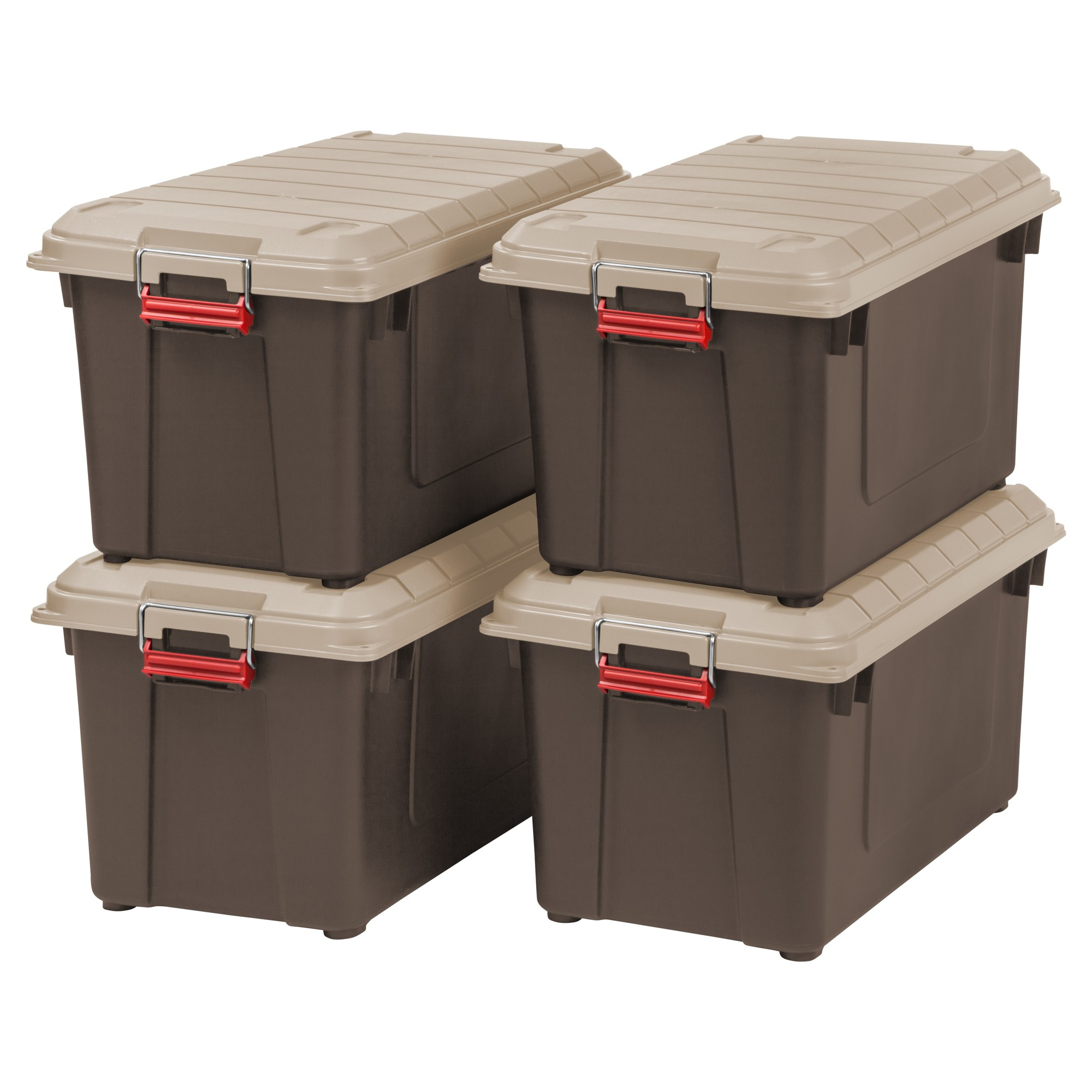 Iris 82qt Heavy Duty Plastic Storage Bin 4pk Brown Products with regard to dimensions 2000 X 2000