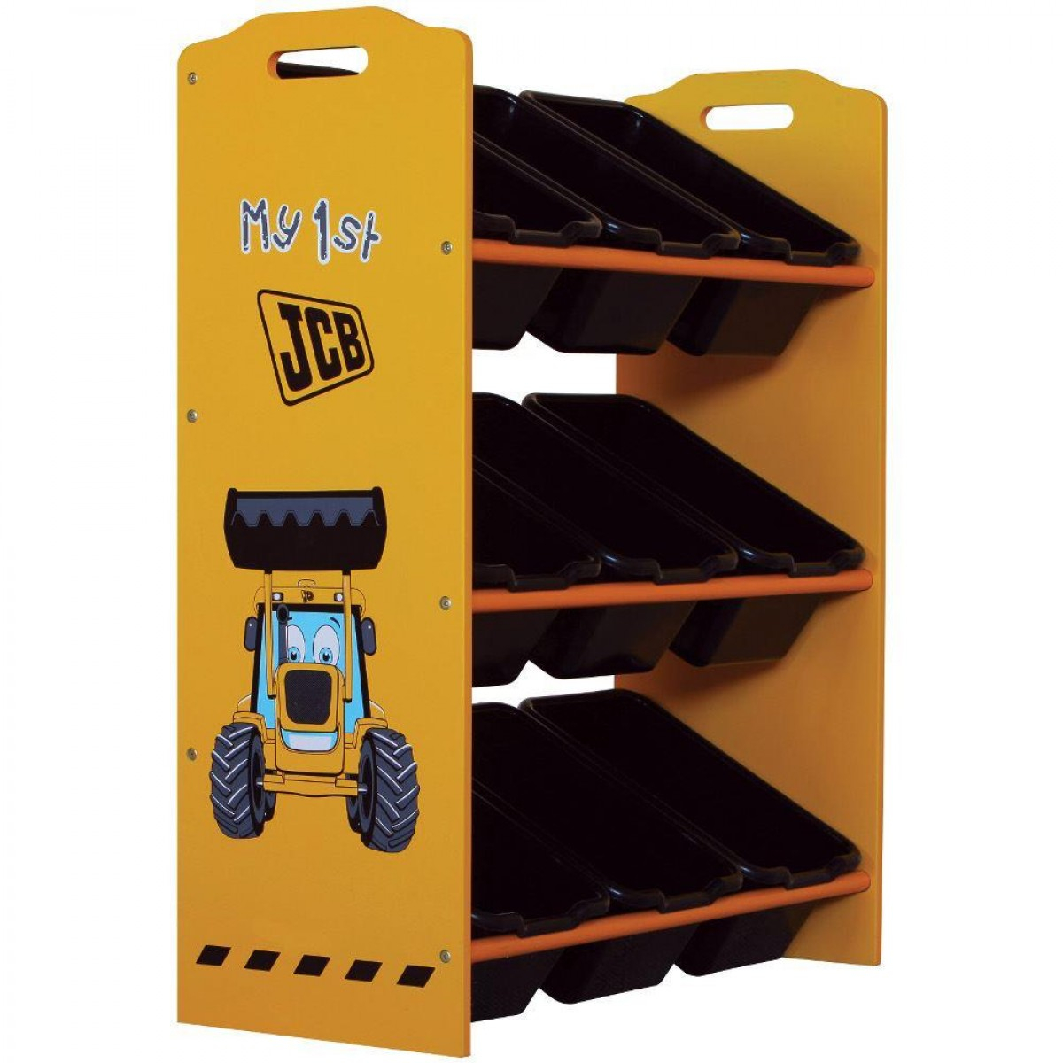 Jcb Yellow Childrens Digger 9 Bin Storage Unit regarding sizing 1200 X 1200