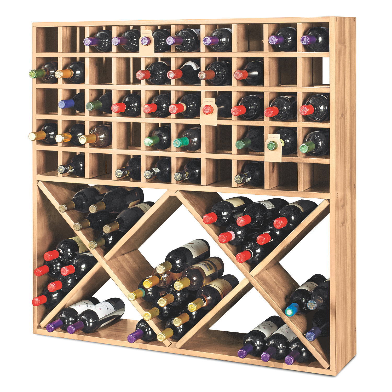Jumbo Bin Grid 100 Bottle Wine Rack Unstained Wine Enthusiast intended for sizing 1500 X 1500