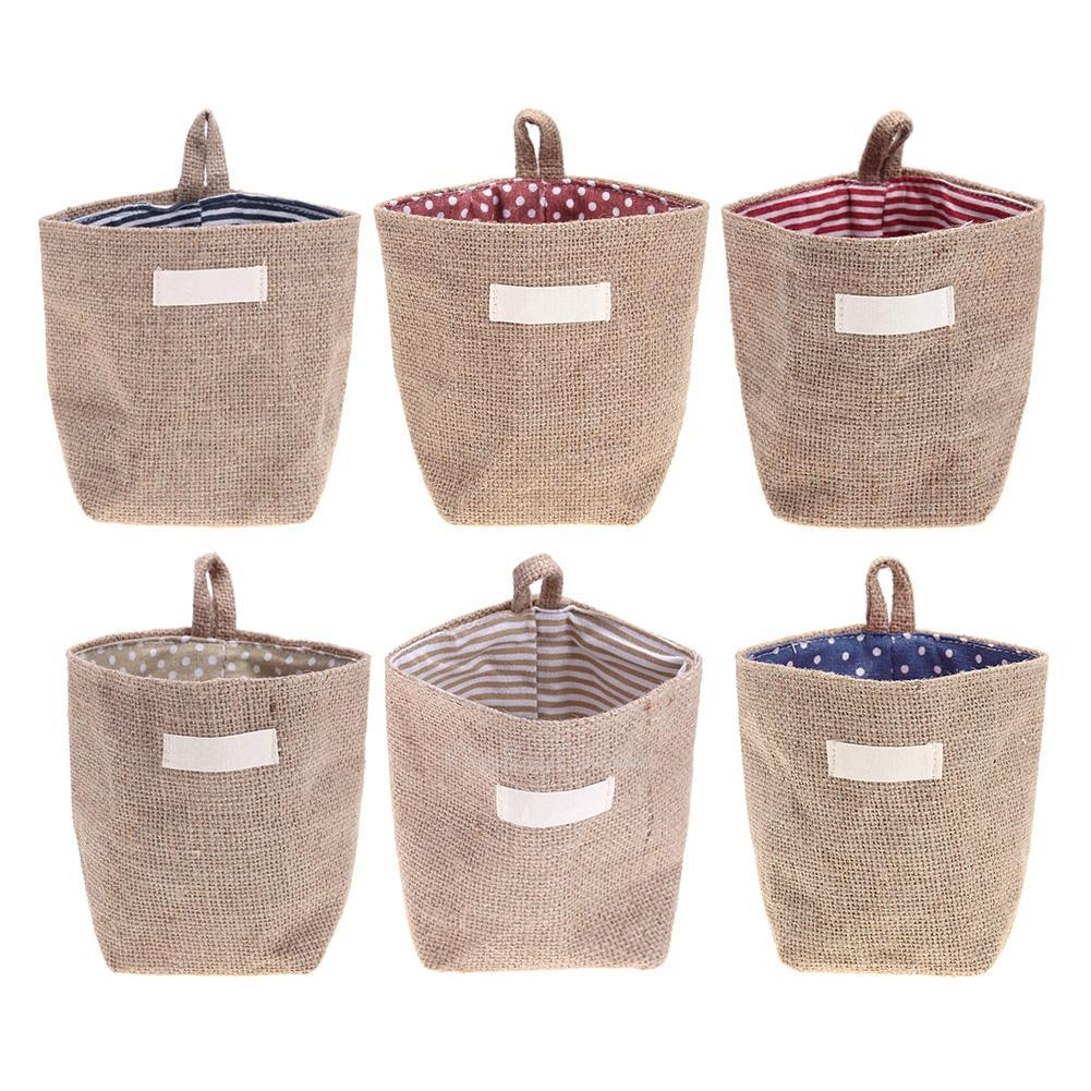 Jute Wall Door Hanging Storage Bag Basket Bin With Handles Ba Toys with dimensions 1001 X 1001