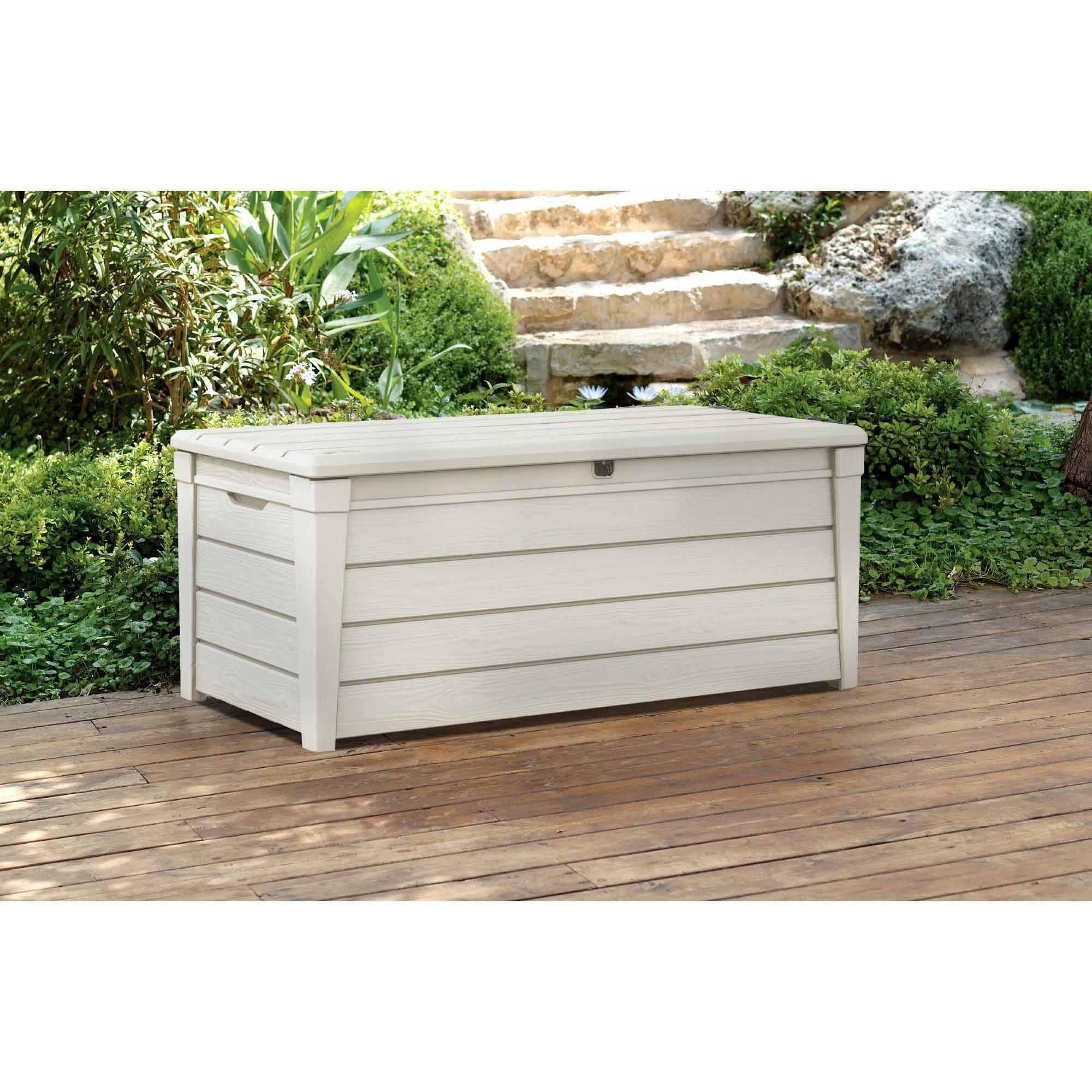 Keter Brightwood Outdoor Plastic Deck Storage Container Box 120 Gal throughout proportions 2000 X 2000