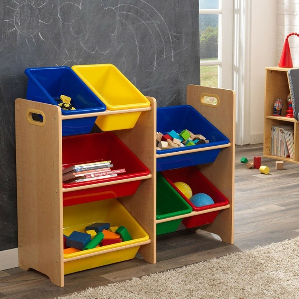 Kidkraft 15470 Kids Primary Plastic Bin Toy Organizer Storage Unit with sizing 960 X 960