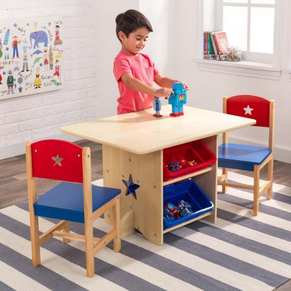Kidkraft 26912 Kids Star Activity Wood Table 2 Chair Set W 4 within dimensions 960 X 960