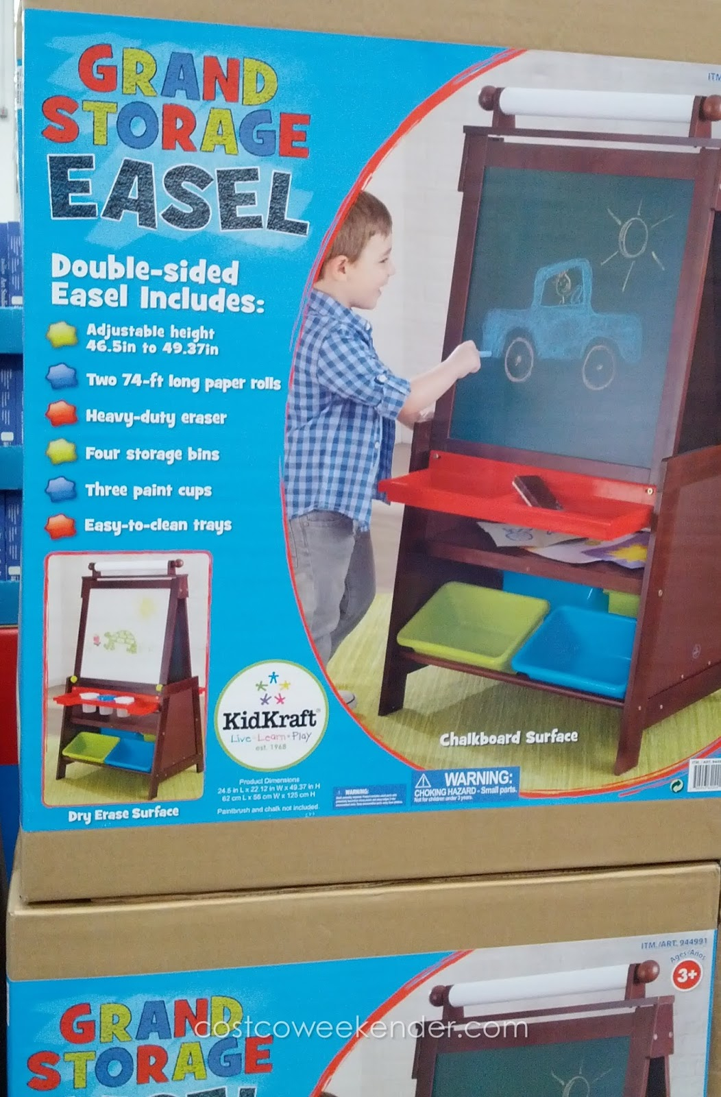 Kidkraft Grand Storage Easel Costco Weekender throughout measurements 1052 X 1600