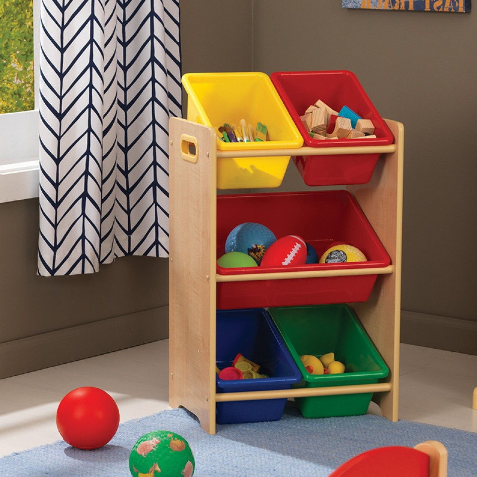 toy storage unit with bins