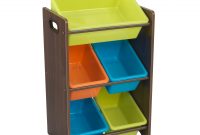 Kidkraft Wooden Childrens Toy Storage Unit With Five Plastic Bins Primary Natural within proportions 3480 X 3480