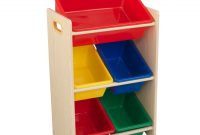 Kidkraft Wooden Childrens Toy Storage Unit With Five Plastic Bins with regard to measurements 3480 X 3480