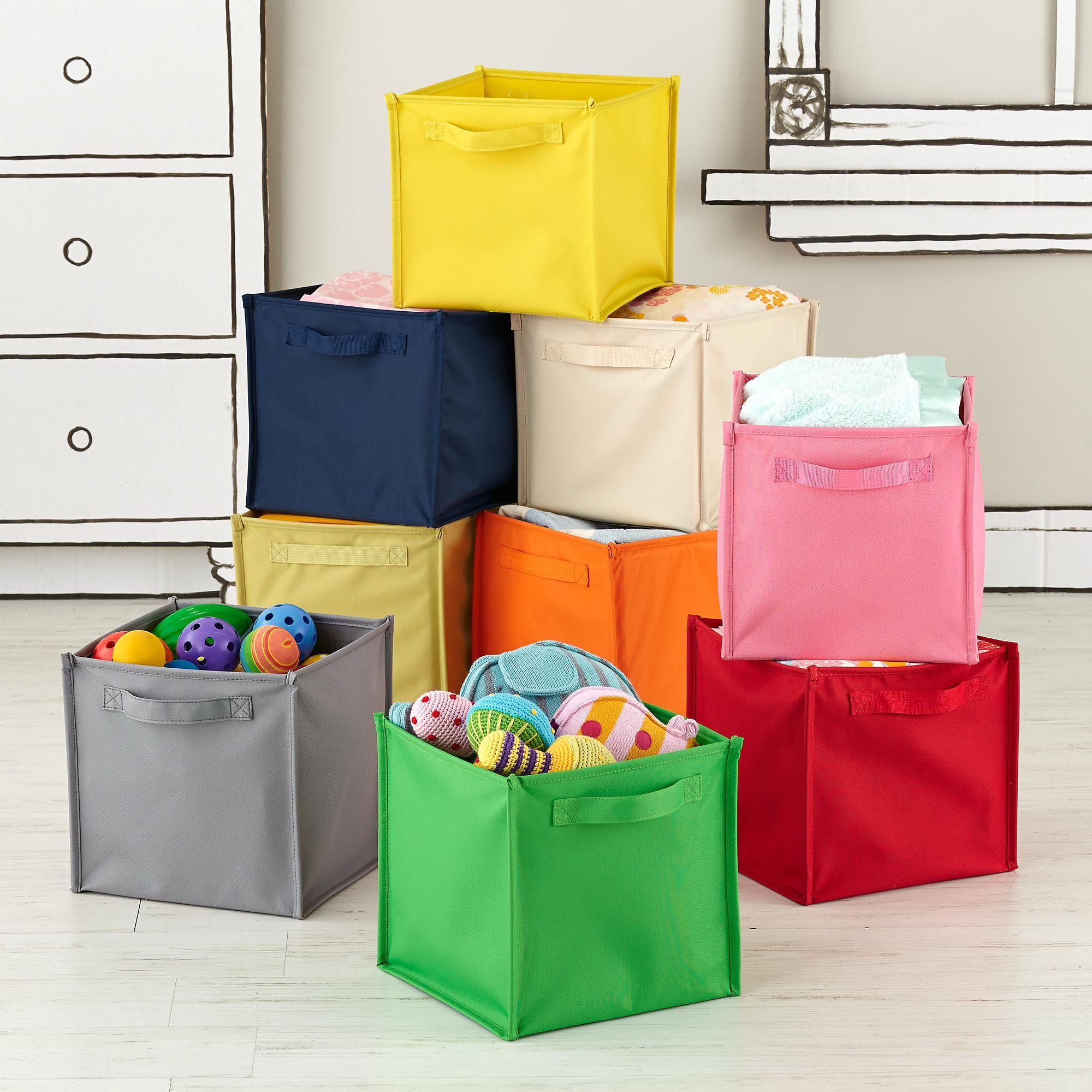 Kids Canvas Cube Storage Bin Crate And Barrel Home Playroom in sizing 2000 X 2000