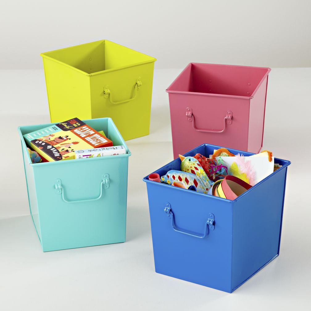 Kids Storage Colorful Iron Storage Bins The Land Of Nod pertaining to proportions 1008 X 1008