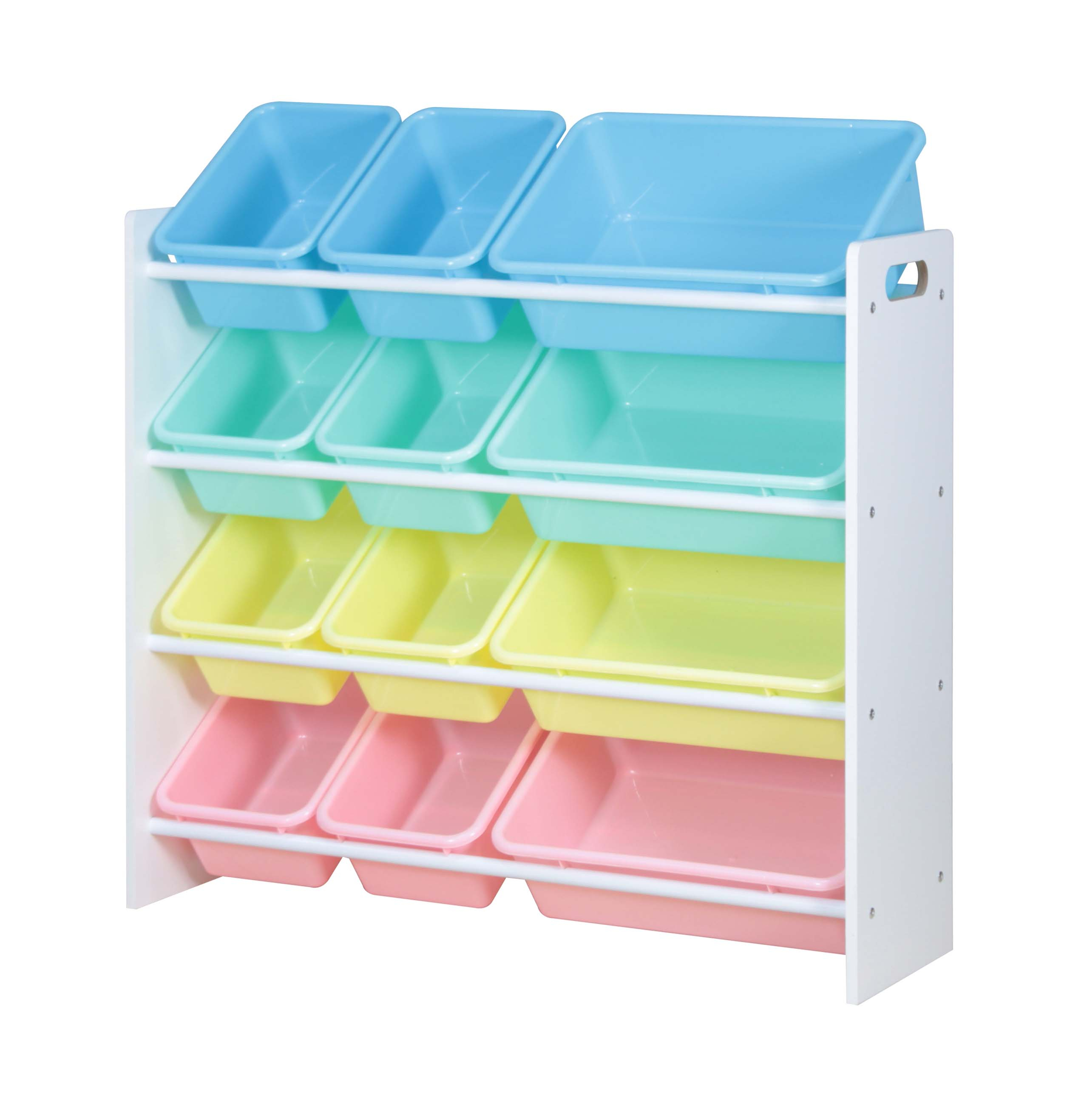 Kids Storage Organiser 12 Bins Pastel inside dimensions 2510 X 2635