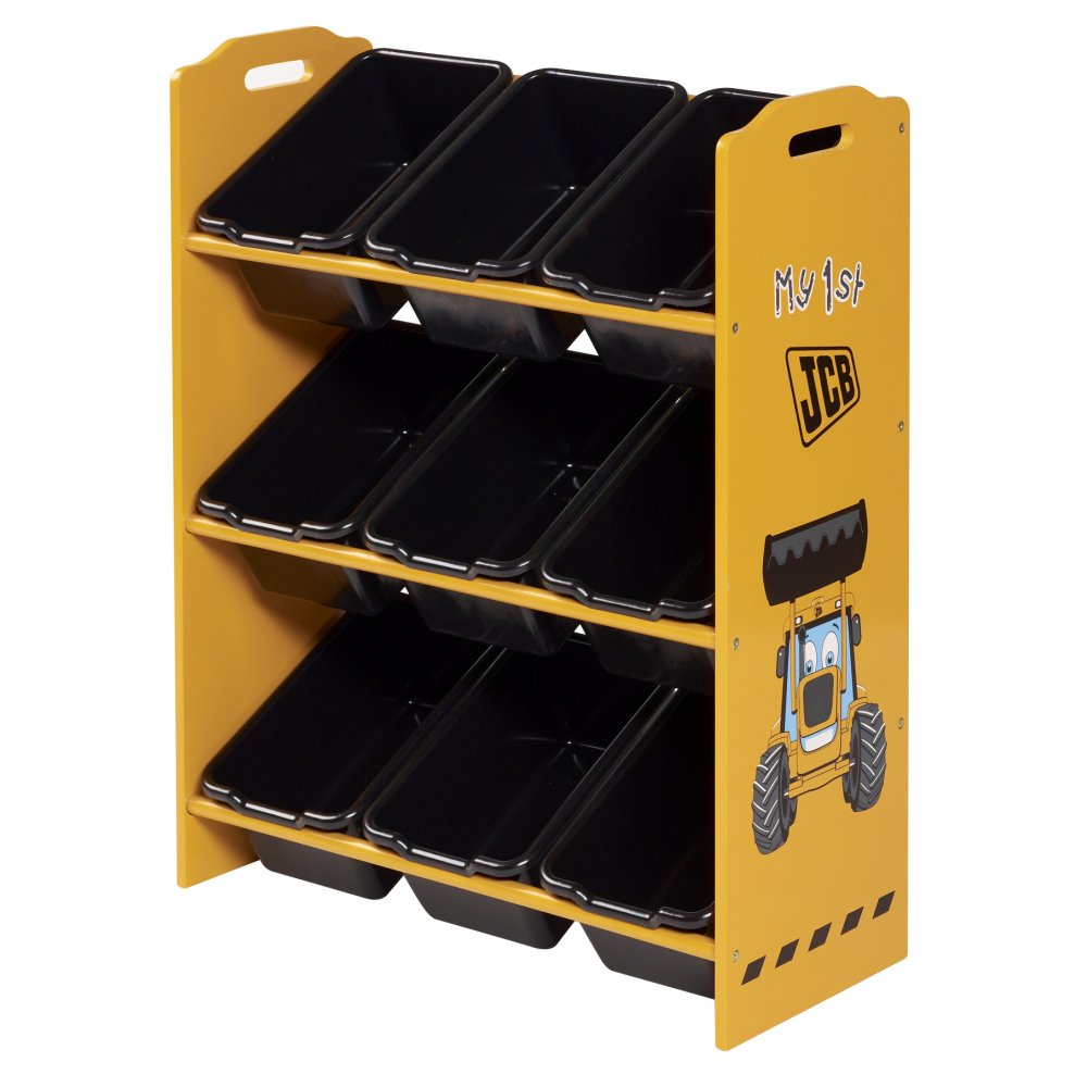 Kidsaw Jcb Yellow Painted 9 Bin Storage Unit Kidsaw From Emporium throughout size 1000 X 1000