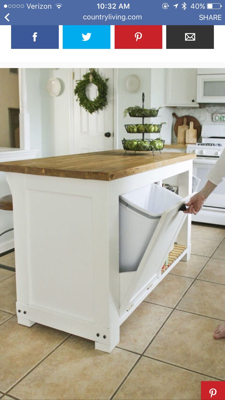 Kitchen Island With Hidden Trash Can House Diy Kitchen Island intended for size 750 X 1334