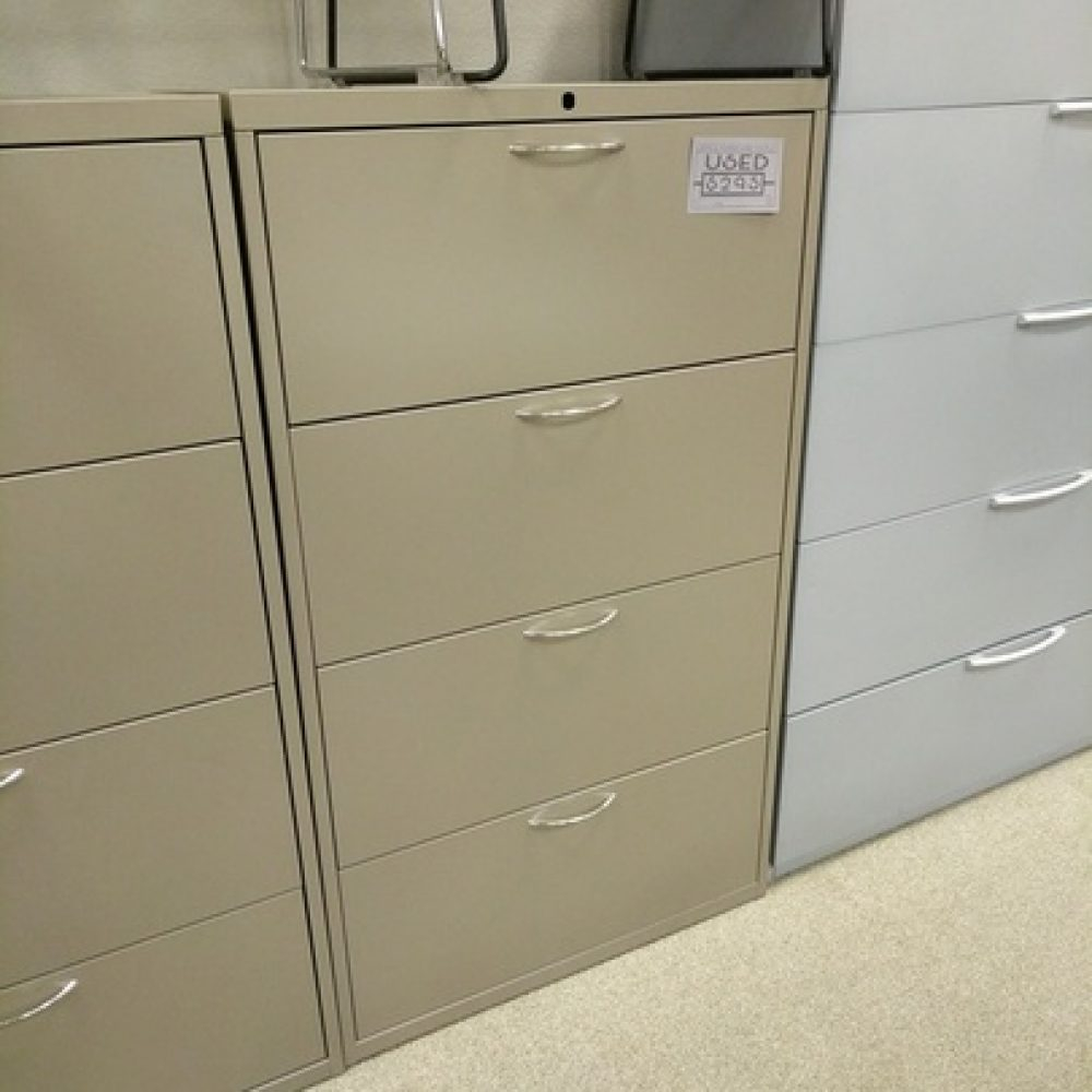 Knoll Lateral 4 Drawer Filing Cabinet Taupe W Chrome Handles with regard to proportions 1000 X 1000