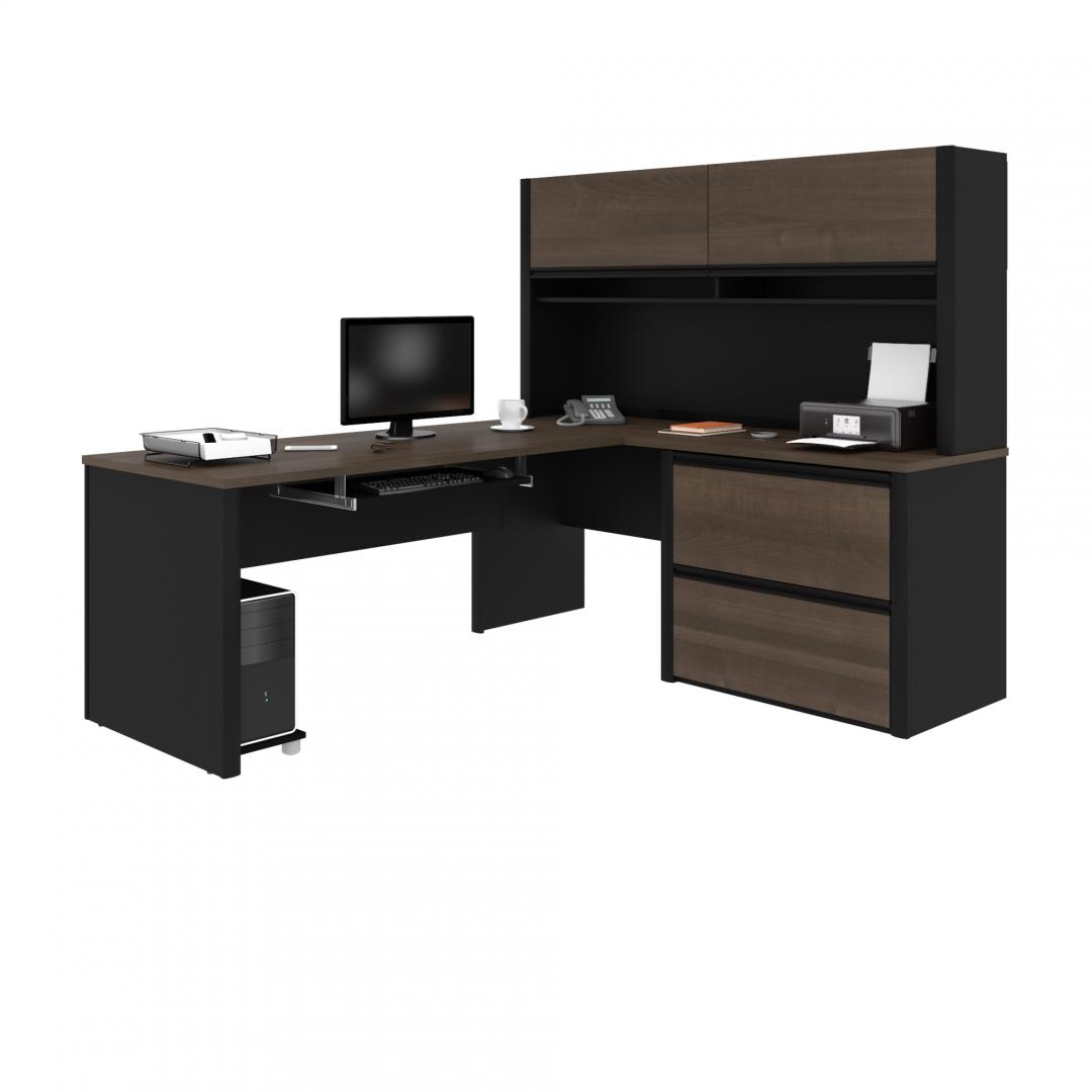 L Shaped Desk With Lateral File Cabinet And Hutch L Shaped regarding dimensions 1080 X 1080