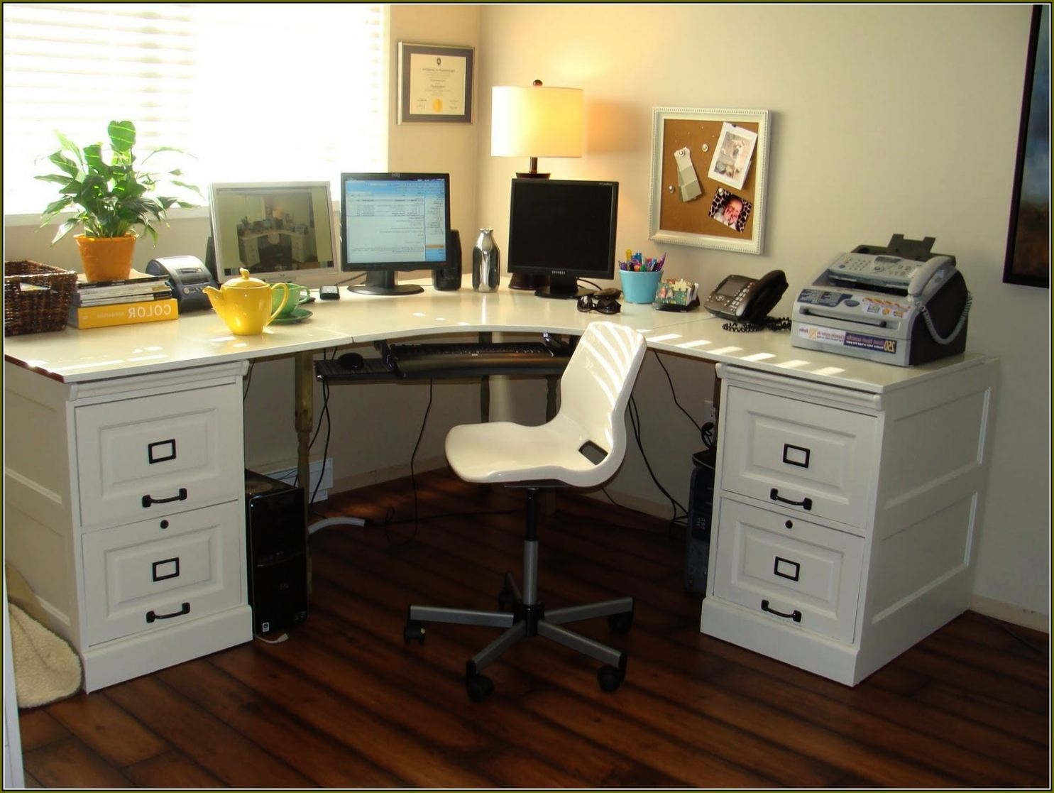 L Shaped Office Desk With Filing Cabinet Desk Ideas in measurements 1485 X 1117