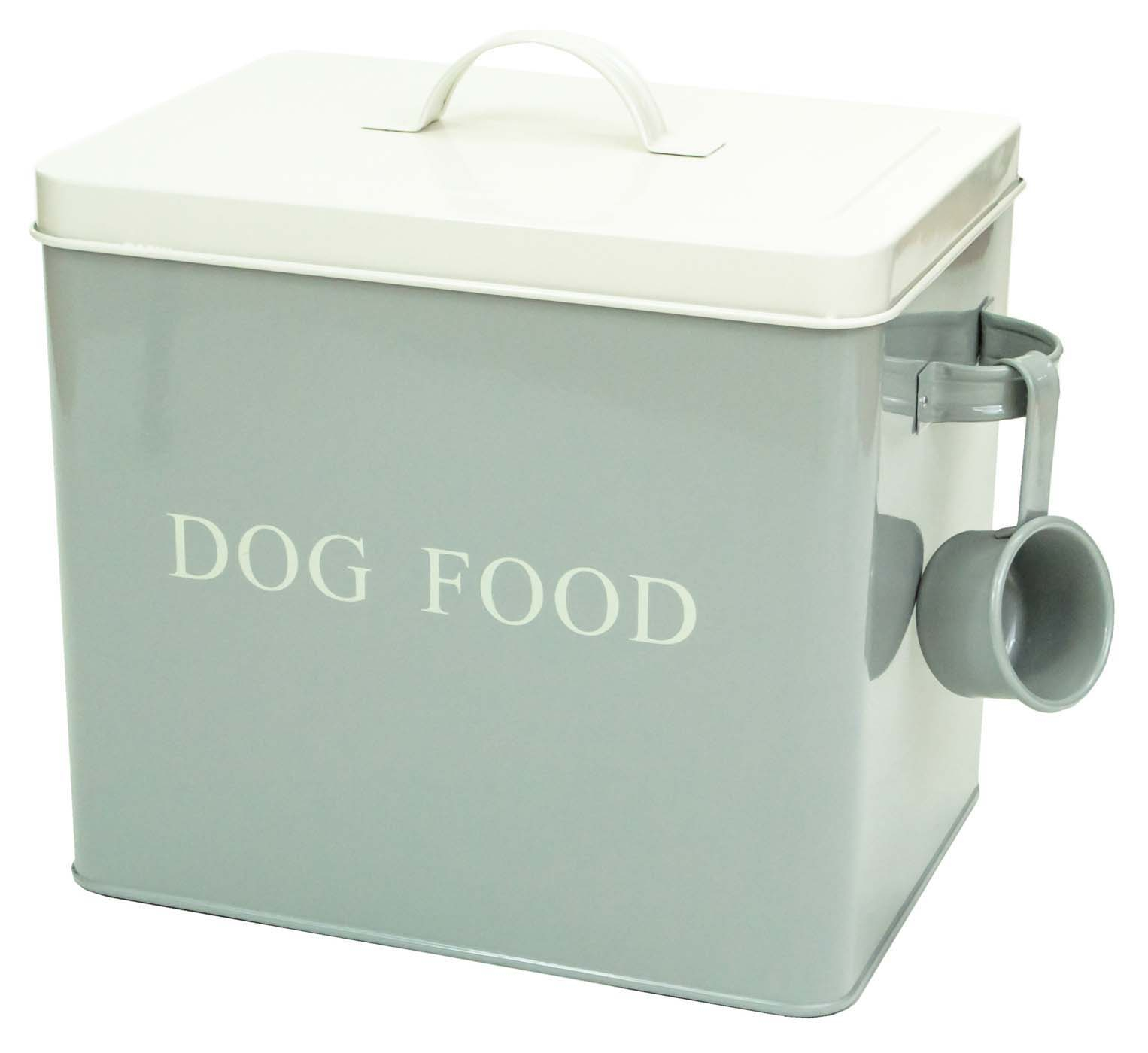 Large Cool Grey Retro Vintage Enamel Dog Dry Food Storage Box intended for sizing 1526 X 1400