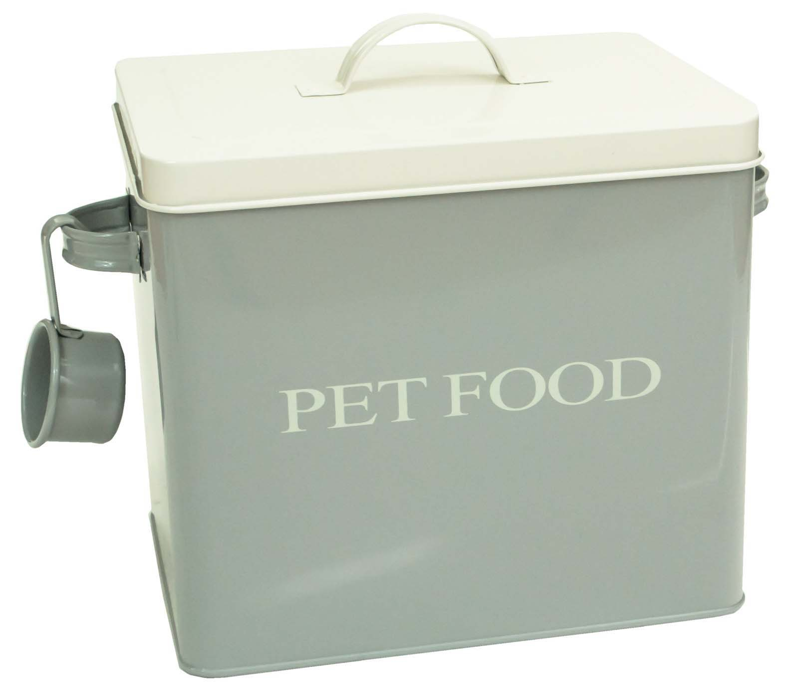 Large Cool Grey Retro Vintage Enamel Dog Dry Food Storage Box regarding measurements 1609 X 1400