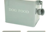 Large Cool Grey Retro Vintage Enamel Dog Dry Food Storage Box throughout proportions 1099 X 1400