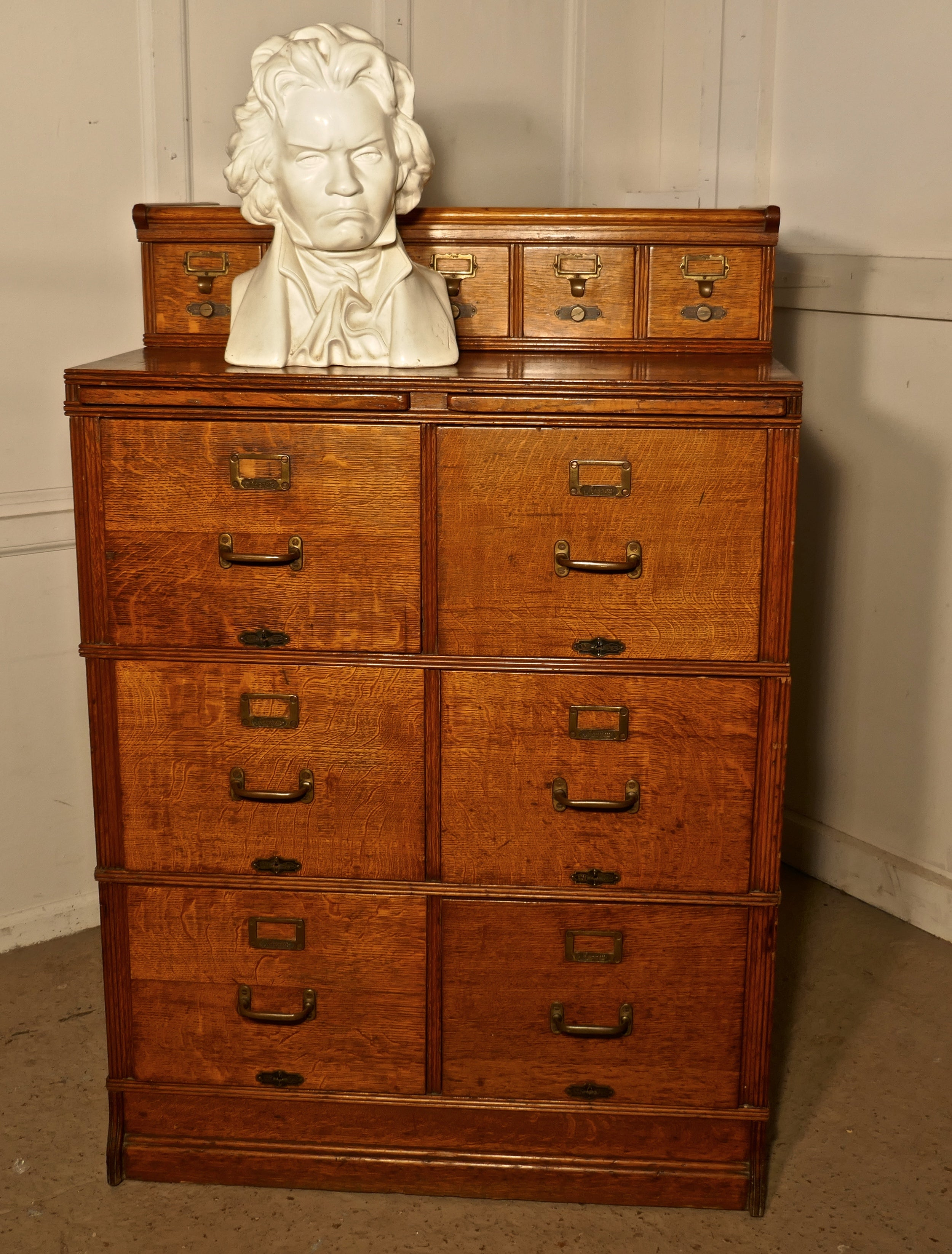 Large Edwardian 11 Drawer Oak Filing Cabinet Shannon At 1stdibs in sizing 2500 X 3292