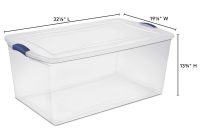 Large Plastic Storage Totes Boxes Clear Container Latch Lid 105 Qt for dimensions 3000 X 3000
