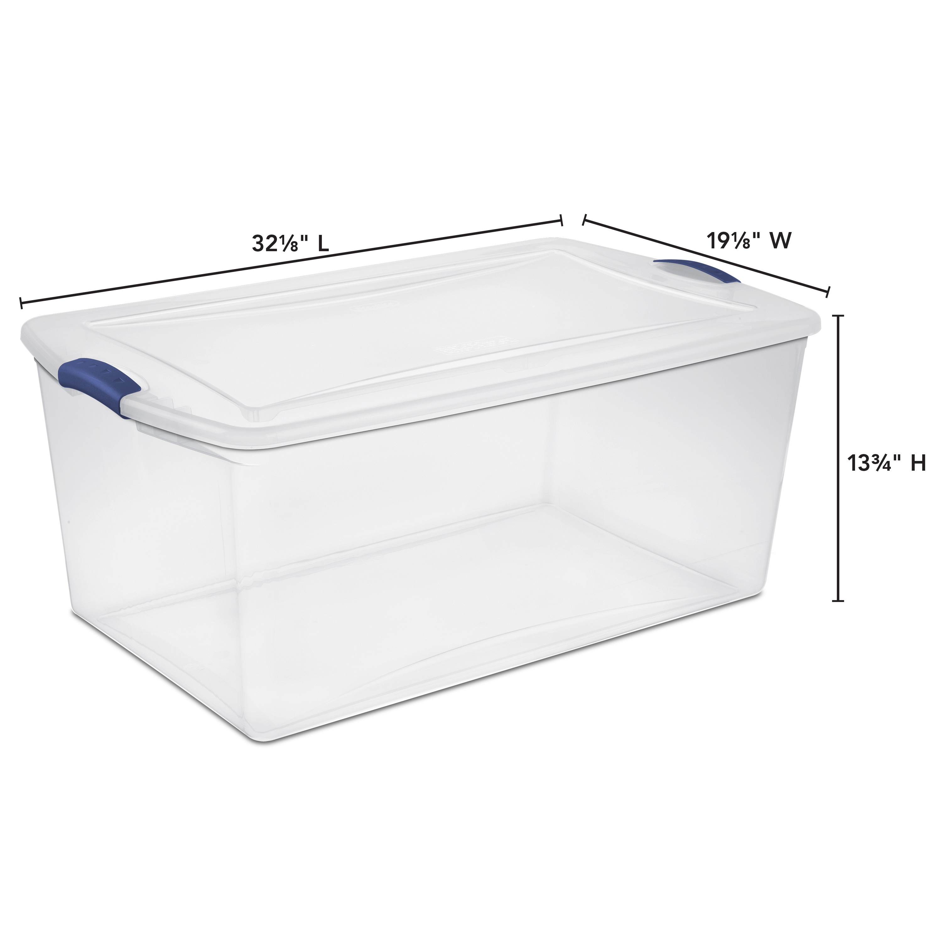 Large Plastic Storage Totes Boxes Clear Container Latch Lid 105 Qt intended for size 3000 X 3000
