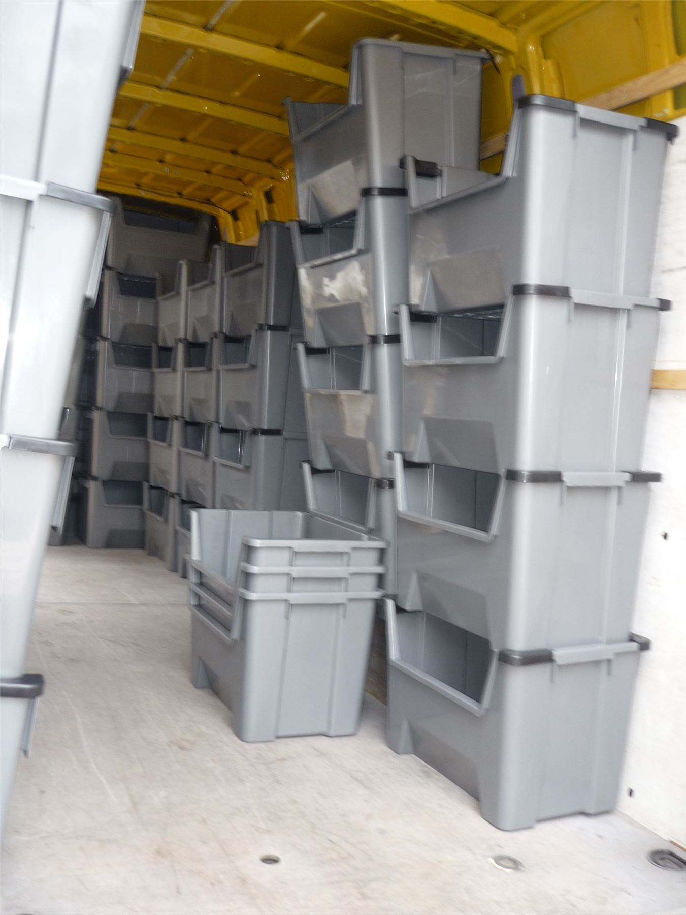 Large Plastic Van Shelving Storage Bins Boxes Stackable Space Bin X intended for measurements 1351 X 1800