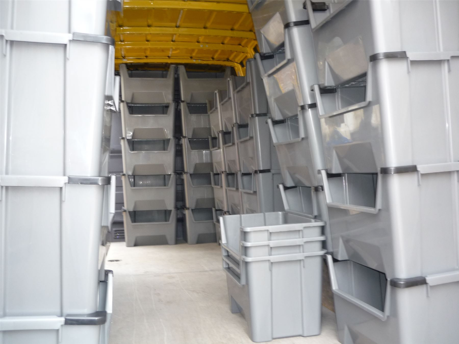 Large Plastic Van Shelving Storage Bins Boxes Stackable Space Bin X regarding measurements 1800 X 1351