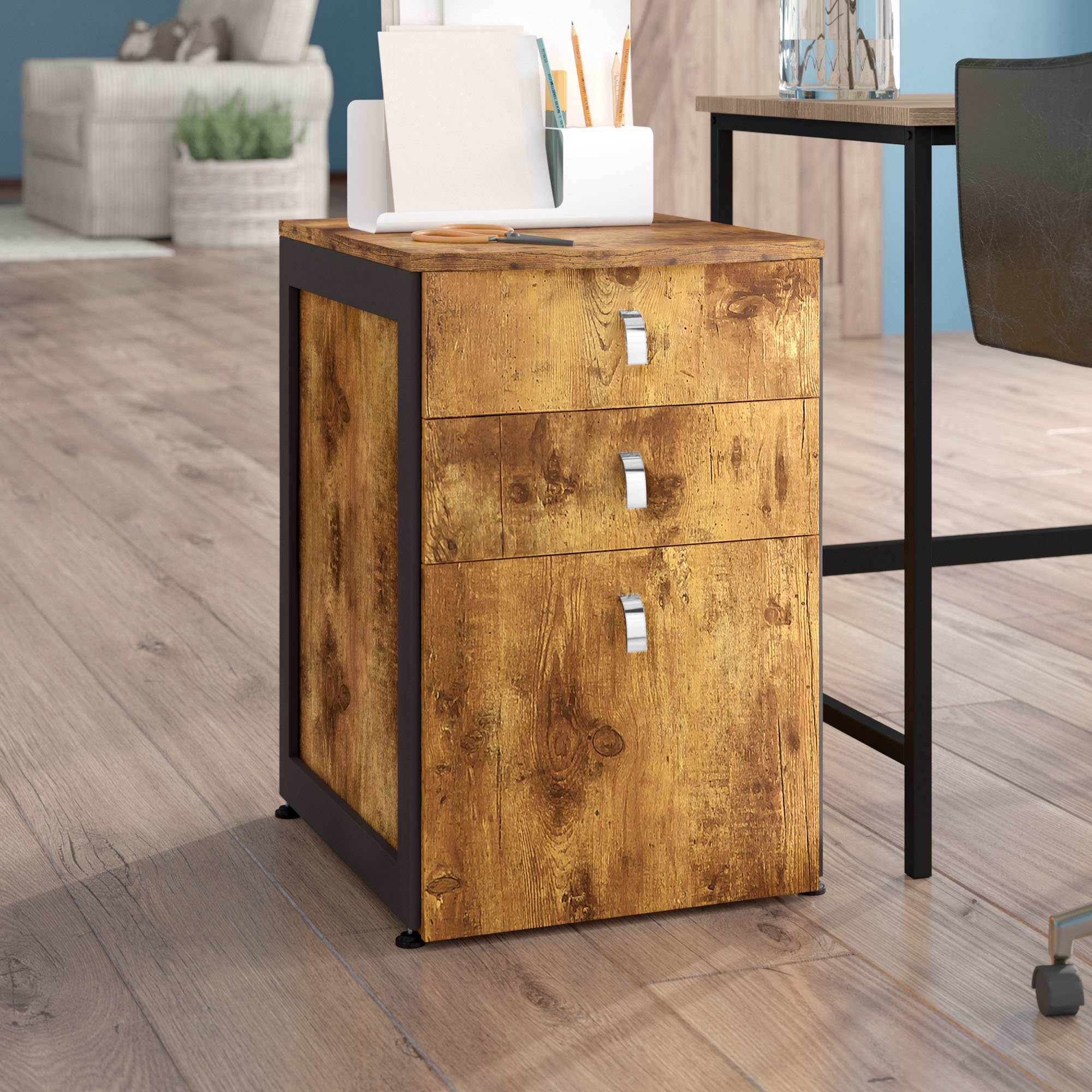 Laurel Foundry Modern Farmhouse Enes 3 Drawer Mobile Vertical Filing for sizing 2000 X 2000