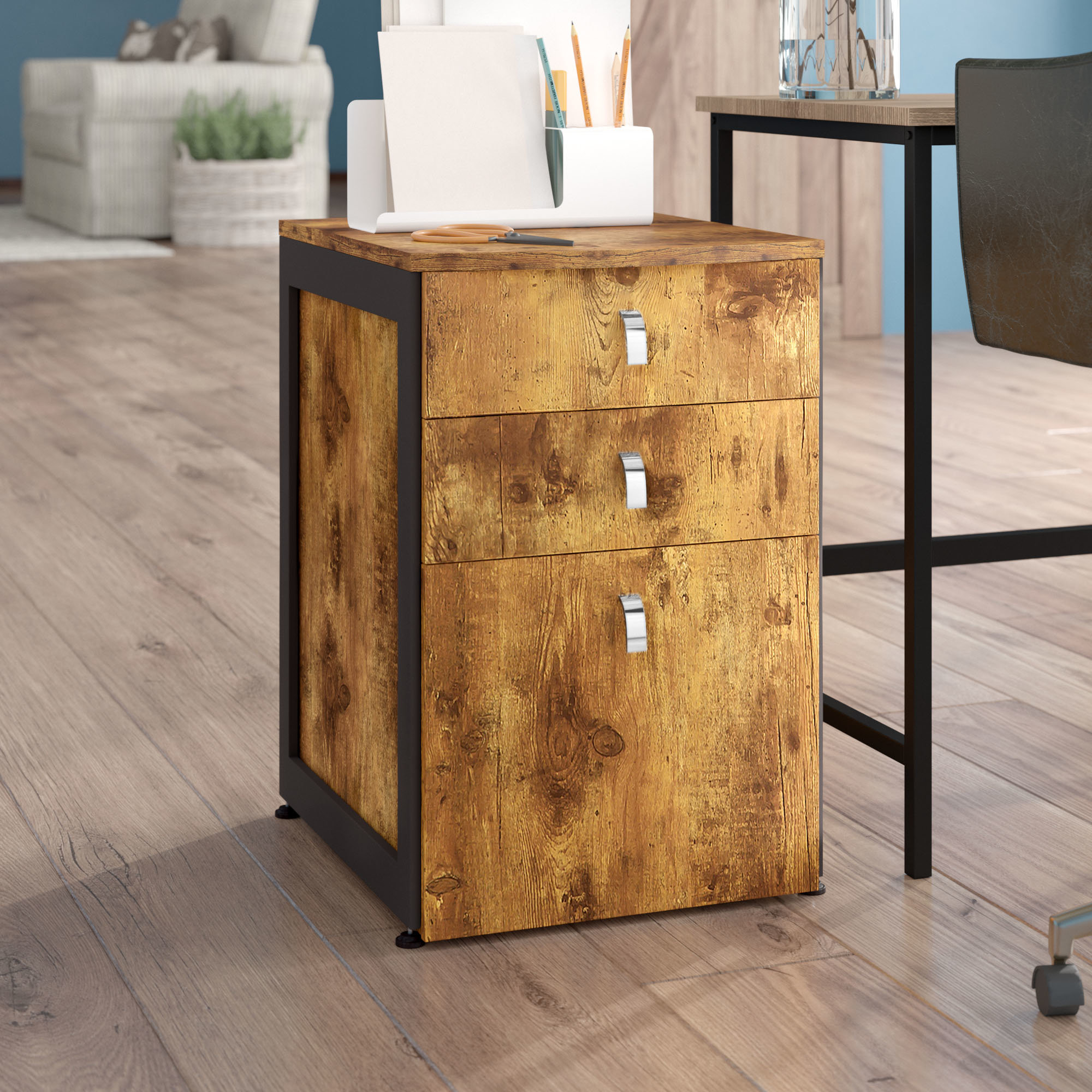 Laurel Foundry Modern Farmhouse Enes 3 Drawer Mobile Vertical Filing pertaining to measurements 2000 X 2000