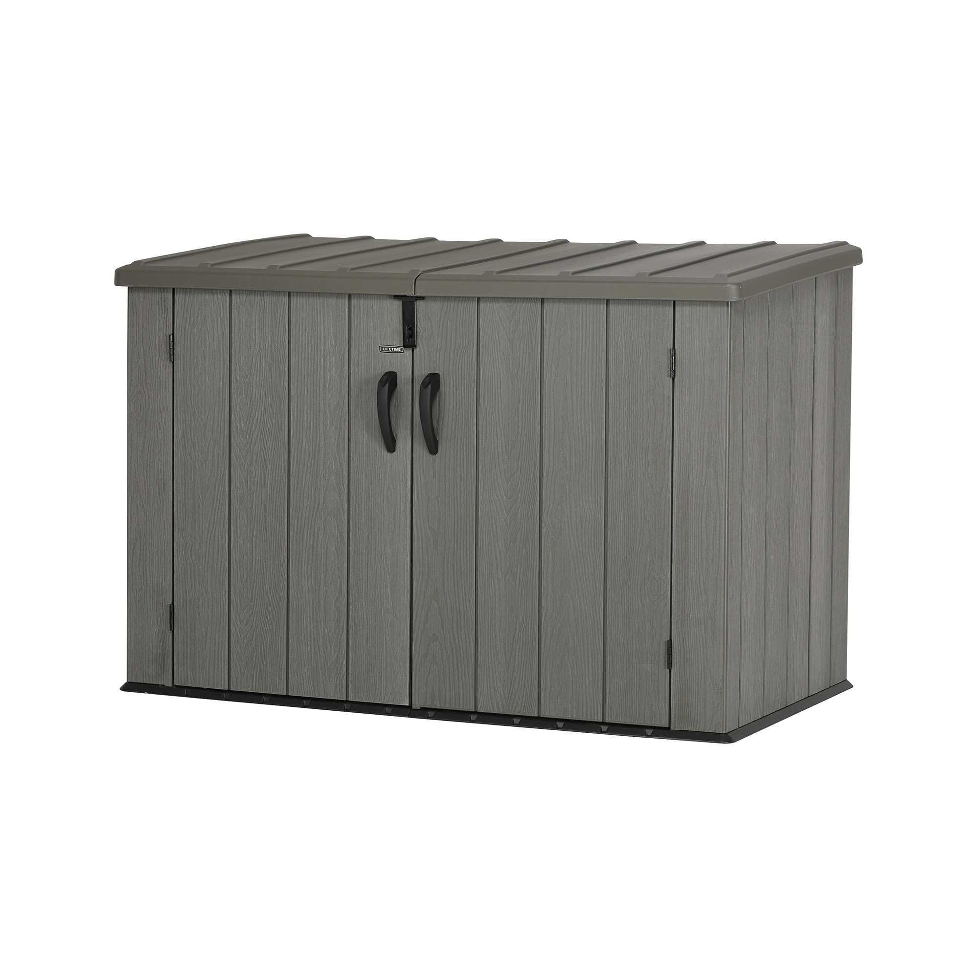 Lifetime Outdoor Garbage Bin 60212 Brown 6 Horizontal Storage Shed intended for dimensions 2000 X 2000