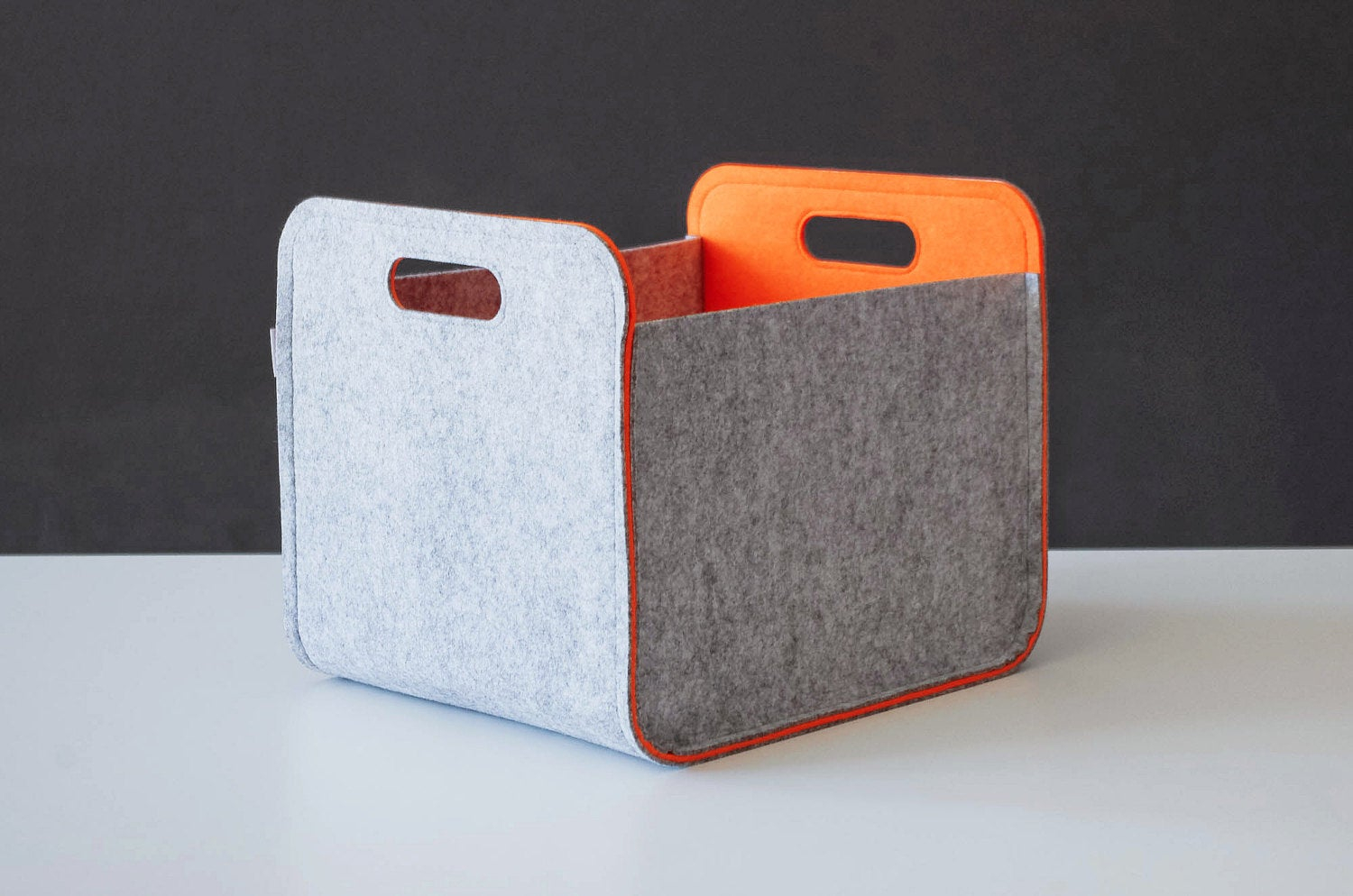 Light Gray And Colorful Felt Storage Bin Household Storage Etsy for measurements 1500 X 994