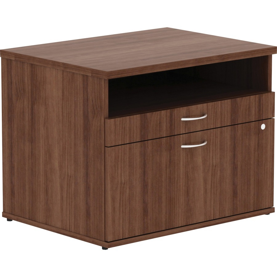 Llr16231 Lorell Walnut Open Shelf File Cabinet Credenza 295 X within proportions 900 X 900