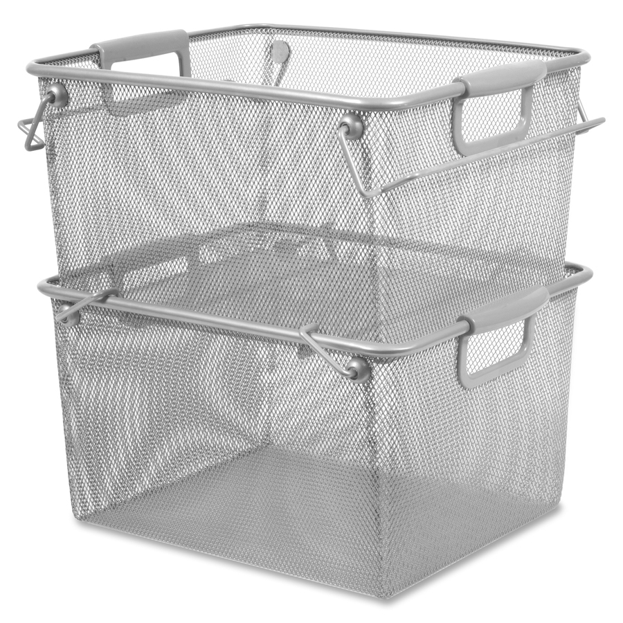 Llr84247 Lorell Carry Handle Stacking Mesh Storage Bin 2 Tiers inside sizing 900 X 900