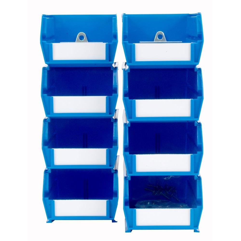 Locbin 4 18 In W X 3 In H Blue Wall Storage Bin Organizer 8 Piece inside measurements 1000 X 1000