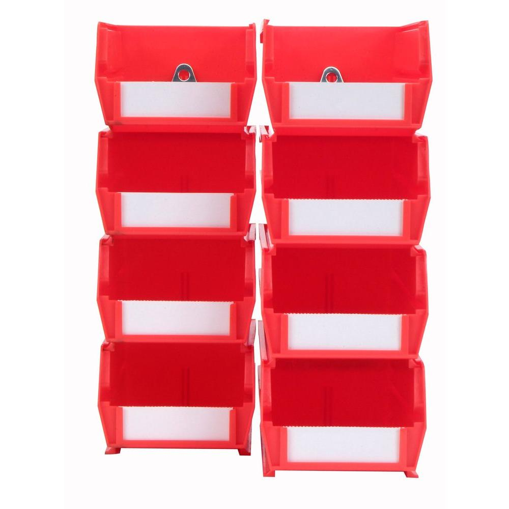 Locbin 4 18 In W X 3 In H Red Wall Storage Bin Organizer 8 Piece in measurements 1000 X 1000