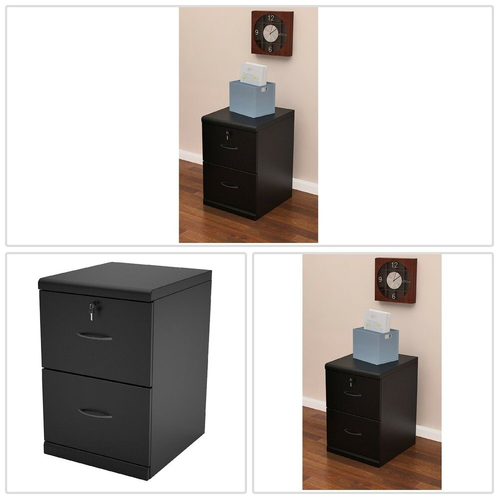 Lockable Filing Cabinet 2 Drawer Vertical Black Wood Home Office with regard to size 1000 X 1000