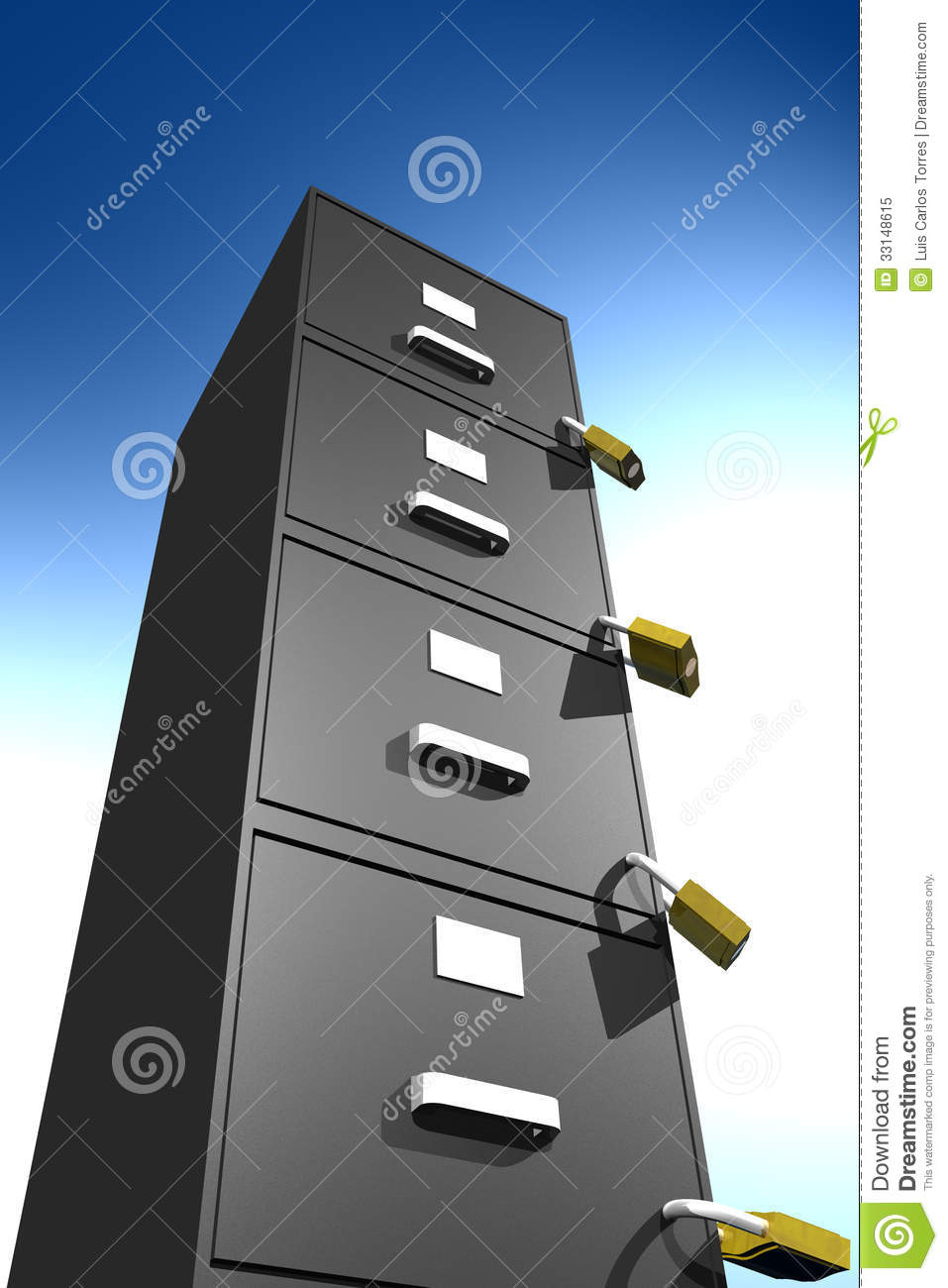 Locked File Cabinet 3d Stock Illustration Illustration Of Record with regard to size 957 X 1300