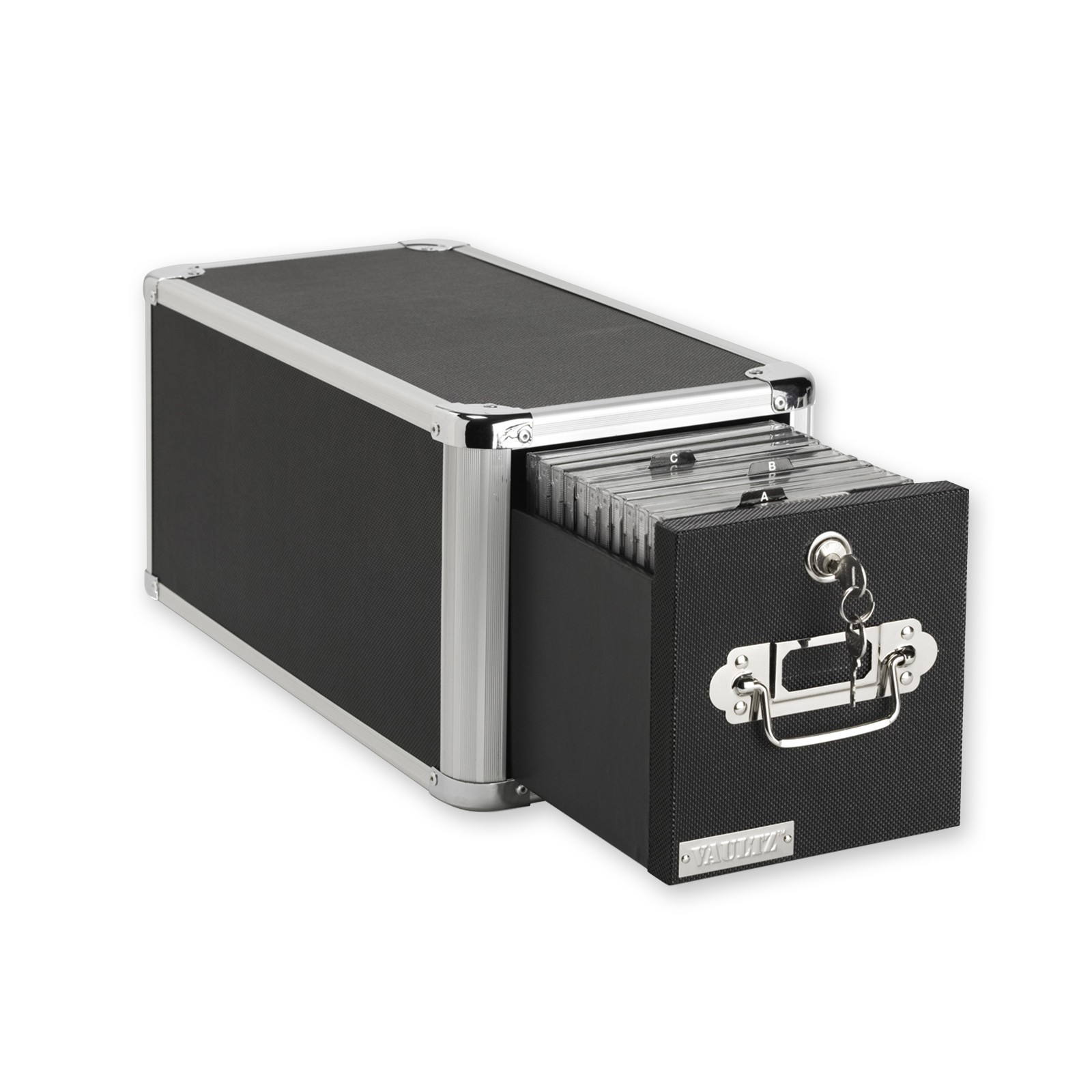 Locking Single Drawer Cd File Cabinet Black Vaultz Vz01173 for proportions 1600 X 1600
