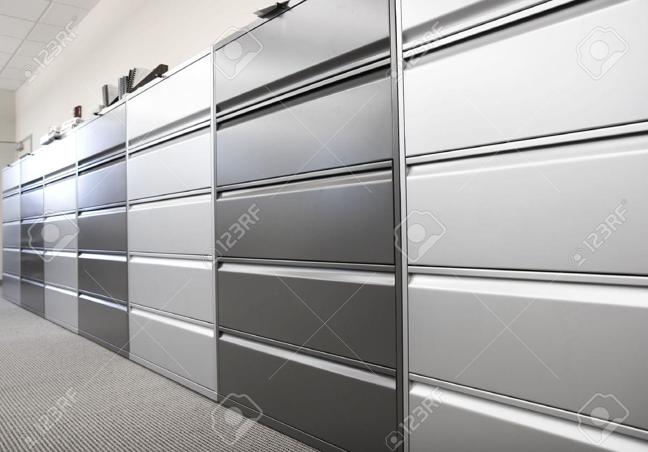 Long Row Of Large Filing Cabinets In An Office Or Hospital Stock for measurements 1300 X 907