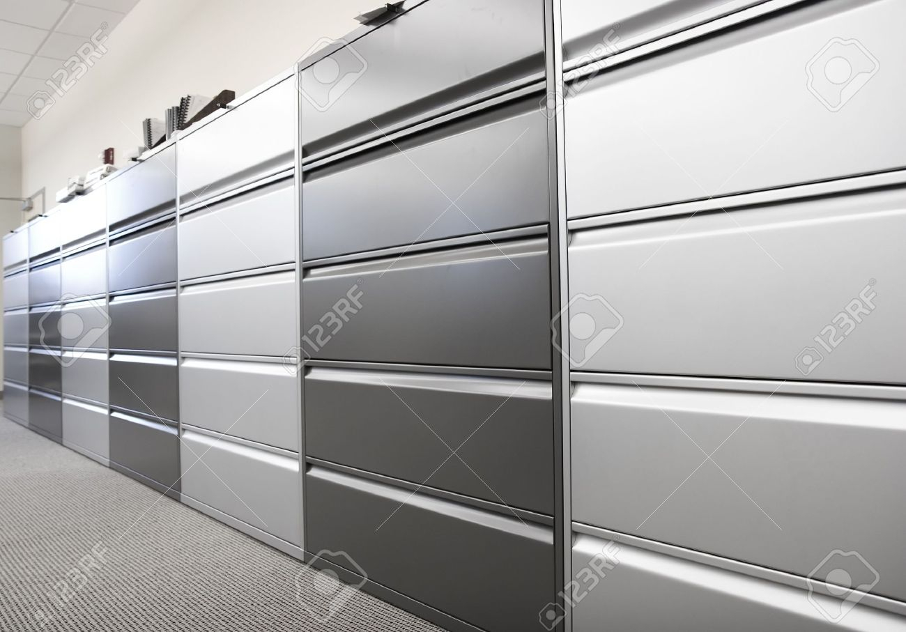 Long Row Of Large Filing Cabinets In An Office Or Hospital Stock in proportions 1300 X 907