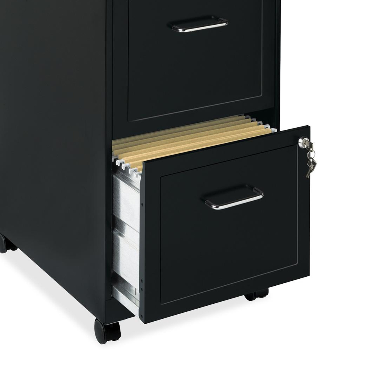Lorell 2 Drawers Steel Vertical Lockable Filing Cabinet Black within sizing 1300 X 1300