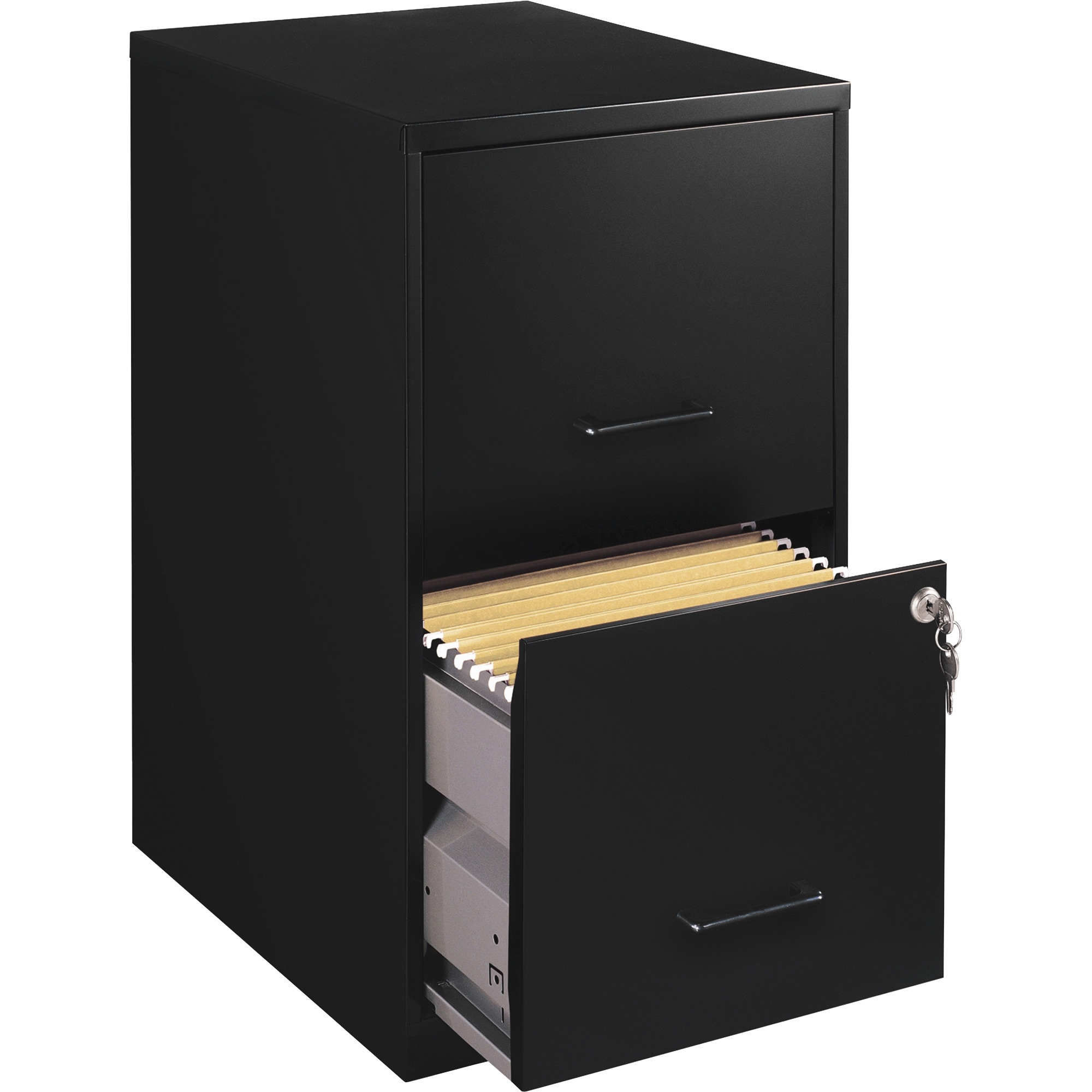Lorell 2 Drawers Vertical Steel Lockable Filing Cabinet Black with size 2000 X 2000